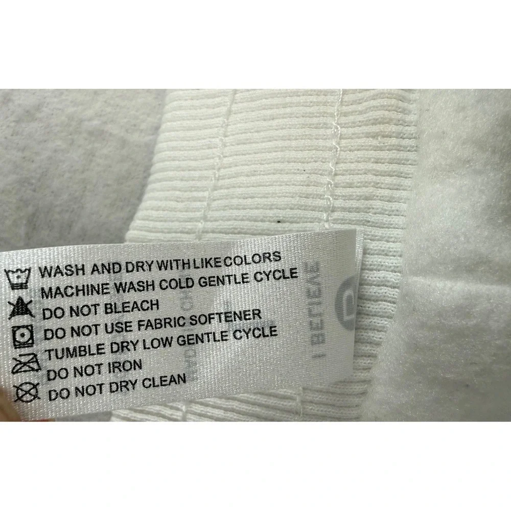 I Believe White Quilted Snow Pants Women's L